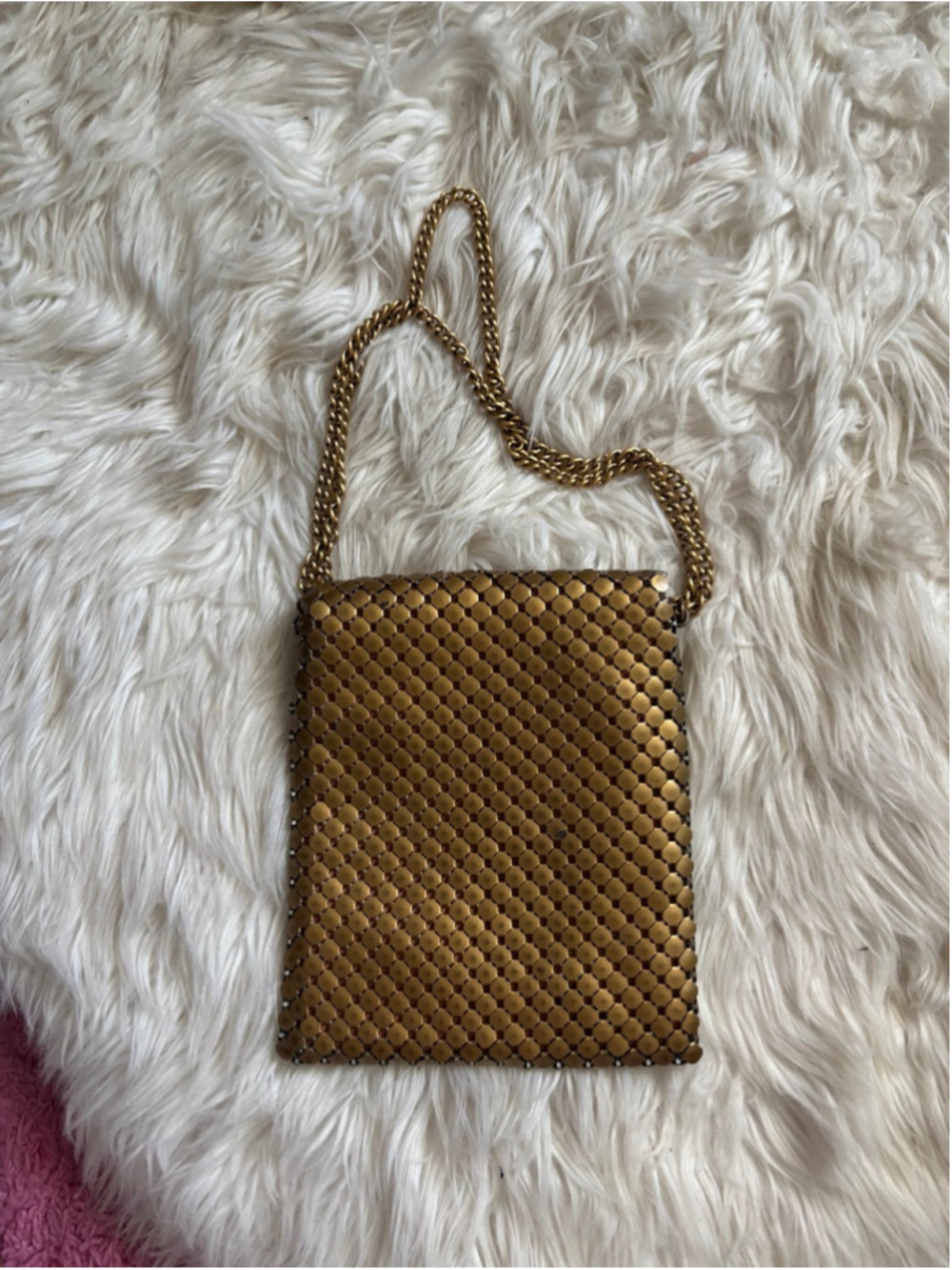 WHITING & DAVIS vintage Brassy Gold Metal Shoulder Bag - Picture 7 of 9